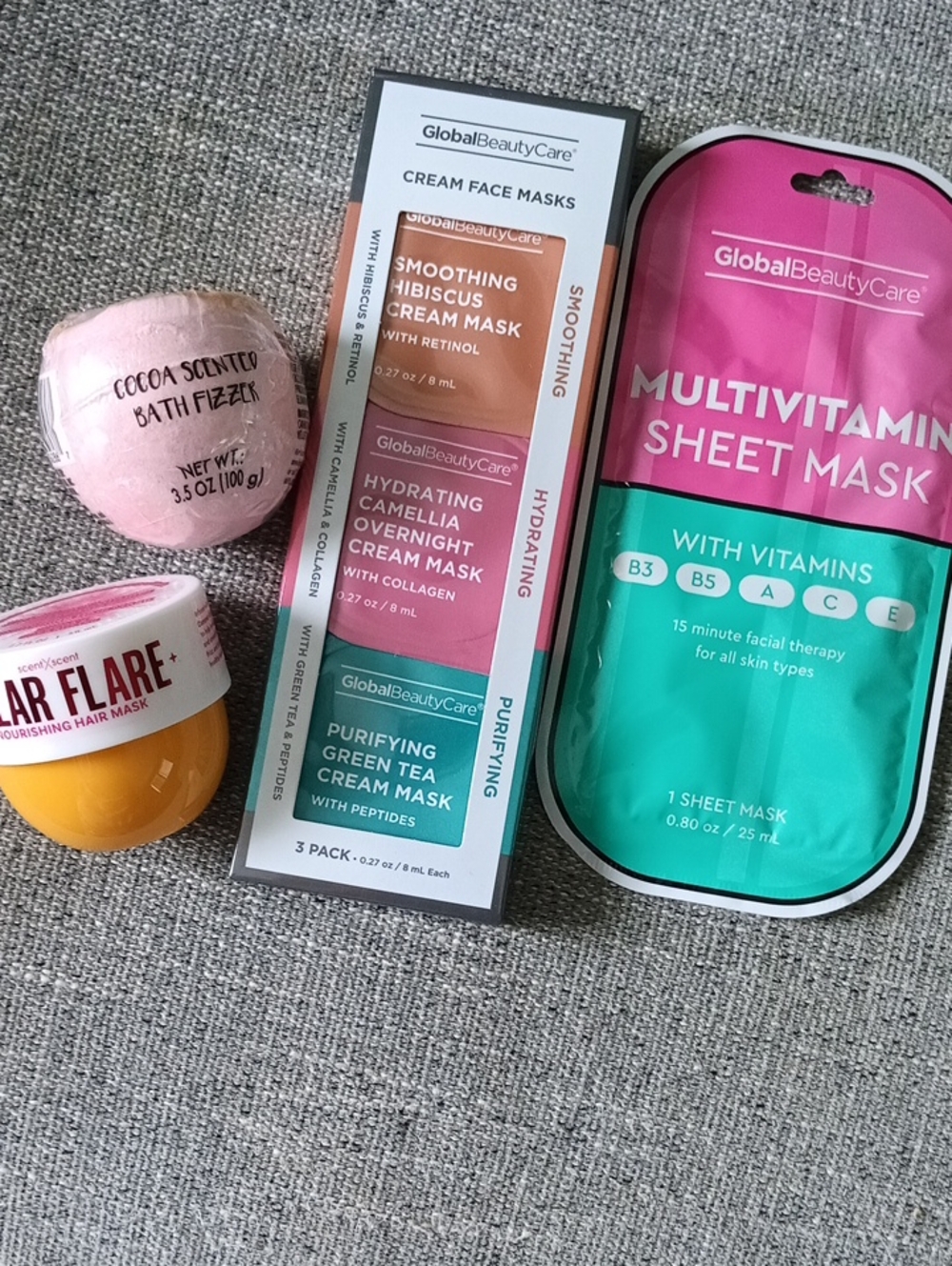 GlobalBeautyCare Multivitamin Sheet Mask & Cream Face Mask Trio .Set
